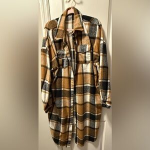 Plaid Button-Up Shirt Dress